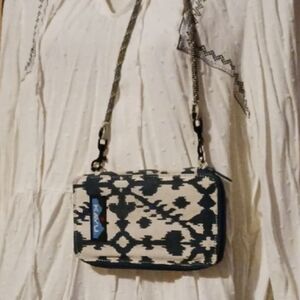 KAVU Crossbody Bag with Black and Cream Design